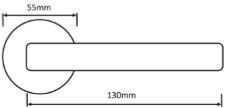 Mediterranean MC25 Door Handle Dimensions